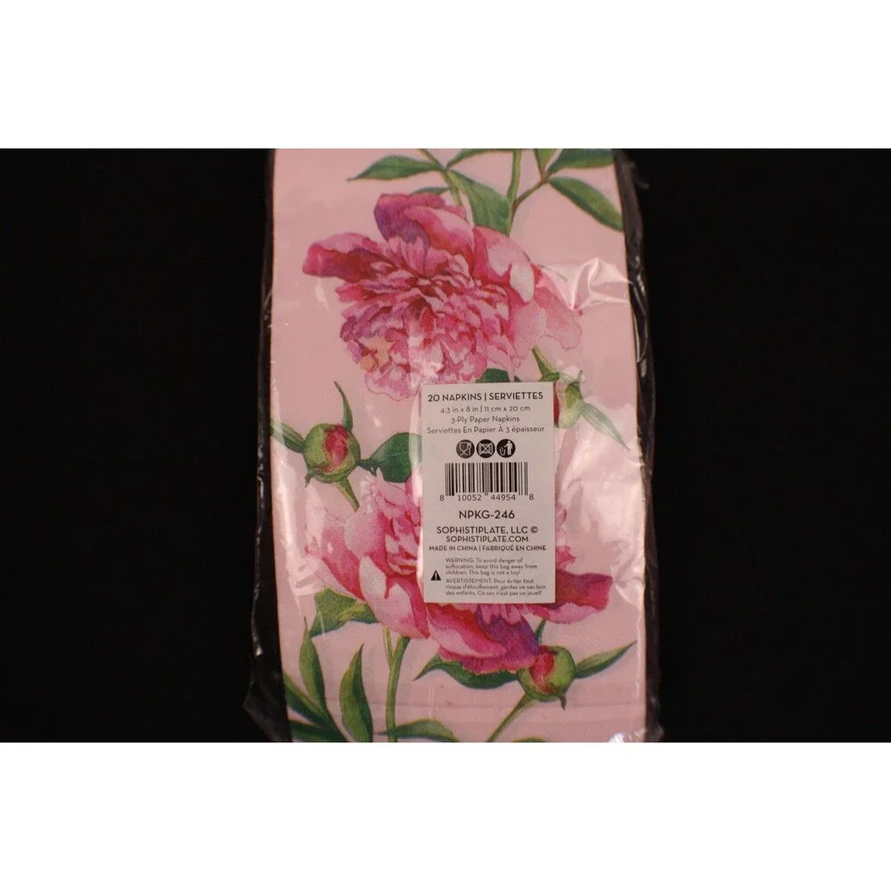 Sophistiplate Pink Peonies Guest Towel Paper Napkins Decoupage